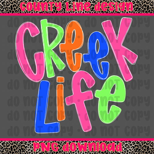 Creek life neon PNG